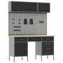 Juego de Gabinete de Trabajo y Panel de Clavos de 8 Piezas Negro de MDF y Metal | Foro24.es | Tu tienda online para hogar, jardín y más Foro24.es