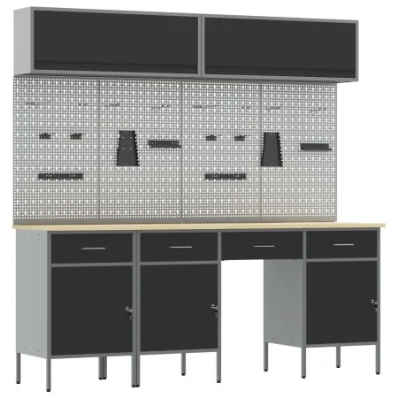 Juego de Banco de Trabajo de 10 Piezas, Acero Negro by , Work tables - Ref: Foro24-3321474, Price: 663,18 €, Discount: -5%%