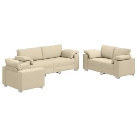 Juego de Sofá de 3 Piezas con Cojines de Tela Color Crema von , Sofas - Ref: Foro24-3324665, Preis: 665,85 €, Rabatt: -5%%