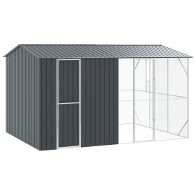 Aviario para pájaros con extensión en antracita