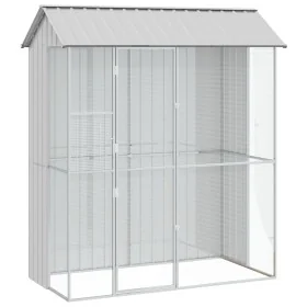 Aviario para Aves Gris 215x110x247 cm Acero