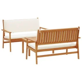 Conjunto de sofá de jardín de 3 piezas con