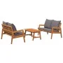 Set de Bistro de 3 Piezas con Cojines de Madera Maciza de Acacia by , Outdoor sofas - Ref: Foro24-3328608, Price: 340,74 €, D...
