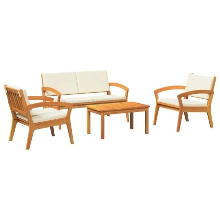 Juego de Bistro de 4 Piezas con Cojines de Madera Maciza de Acacia | Foro24.es | Tu tienda online para hogar, jardín y más Foro24.es