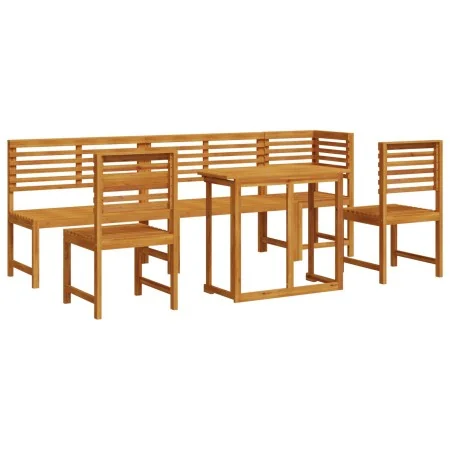 Juego de comedor de jardín de 6 piezas de madera de acacia | Foro24.es | Tu tienda online para hogar, jardín y más Foro24.es