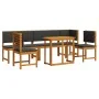 Juego de Comedor de Jardín de 6 Piezas con Cojines de Madera Sólida de Acacia | Foro24.es | Tu tienda online para hogar, jardín y más Foro24.es