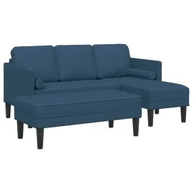 Juego de Sofá de 2 Piezas con Cojines de Tela Azul