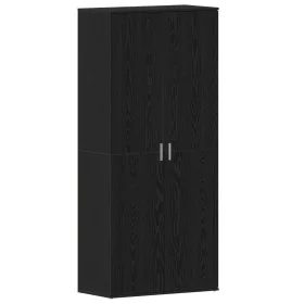 Zapatero de Roble Negro 80x39x180 cm Madera