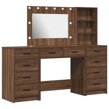 Juego de tocador de 3 piezas con LED en madera negra | Foro24.es | Tu tienda online para hogar, jardín y más Foro24.es