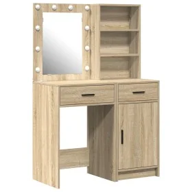 Set de tocador de 2 piezas con LED en madera