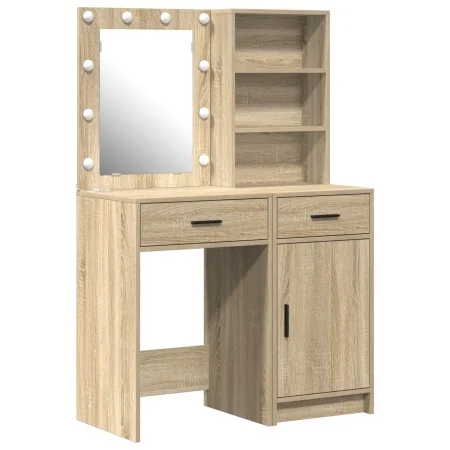 Set de tocador de 2 piezas con LED en madera engineered de roble Sonoma | Foro24.es | Tu tienda online para hogar, jardín y más Foro24.es