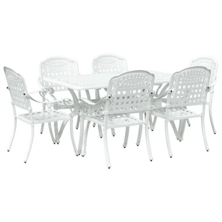 Conjunto de Comedor de Jardín de 7 Piezas en Aluminio Fundido Blanco | Foro24.es | Tu tienda online para hogar, jardín y más Foro24.es