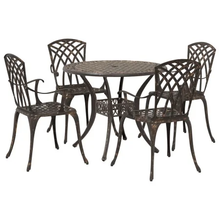Set de Comedor para Jardín de 5 Piezas de Aluminio Fundido en Color Bronce de | Foro24.es | Tu tienda online para hogar, jardín y más Foro24.es
