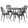 Set de Comedor para Jardín de 5 Piezas de Aluminio Fundido en Color Bronce de | Foro24.es | Tu tienda online para hogar, jardín y más Foro24.es