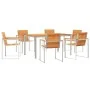 Juego de Comedor de Jardín de 7 Piezas Madera Sólida de Acacia, Mesa de Comedor Exterior 150x90x75 cm Madera Sólida de Acacia | Foro24.es | Tu tienda online para hogar, jardín y más Foro24.es