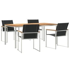 Juego de comedor de 5 piezas de madera maciza de
