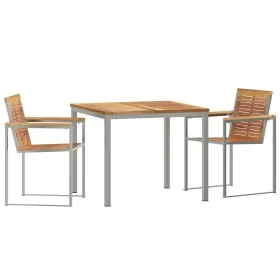 Juego de Comedor de Jardín de 3 Piezas de Madera