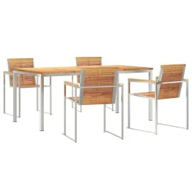 Juego de Comedor de Jardín de 5 Piezas en Madera
