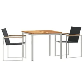 Set de Comedor de Jardín de 3 Piezas en Madera