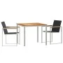 Set de Comedor de Jardín de 3 Piezas en Madera Sólida de Teca, Mesa de Comedor Exterior 90x90x74.5 cm de Madera Sólida de Teca | Foro24.es | Tu tienda online para hogar, jardín y más Foro24.es