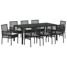 Juego de Comedor de Jardín de 9 Piezas de Rattan