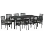 Juego de Comedor de Jardín de 9 Piezas de Rattan Poliéster Negro | Foro24.es | Tu tienda online para hogar, jardín y más Foro24.es