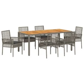 Set de Comedor de Jardín de 7 piezas con Cojines