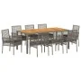 Conjunto de Comedor de Jardín de 9 Piezas con Cojines Gris Ratán Poliéster | Foro24.es | Tu tienda online para hogar, jardín y más Foro24.es