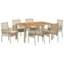 Conjunto de Comedor de Jardín de 7 Piezas con Cojines Beige de Ratán Polipropileno | Foro24.es | Tu tienda online para hogar, jardín y más Foro24.es