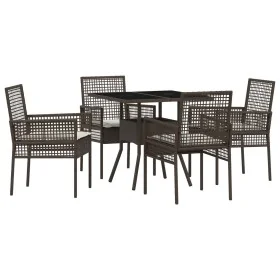 Conjunto de Comedor de Jardín de 5 Piezas Marrón