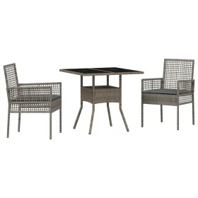 Set de Comedor de Jardín de 3 Piezas en Ratán