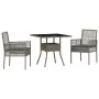 Set de Comedor de Jardín de 3 Piezas en Ratán Poliéster Gris | Foro24.es | Tu tienda online para hogar, jardín y más Foro24.es