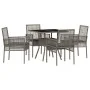 Juego de Comedor de Jardín de 5 Piezas en Ratán Poliéster Gris | Foro24.es | Tu tienda online para hogar, jardín y más Foro24.es