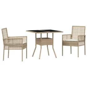 Conjunto de Comedor de Jardín de 3 Piezas Beige