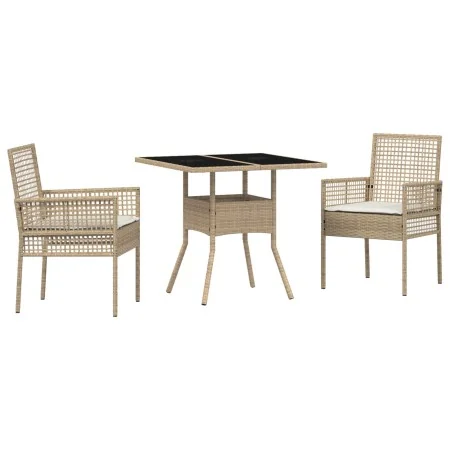 Conjunto de Comedor de Jardín de 3 Piezas Beige de Ratán Sintético | Foro24.es | Tu tienda online para hogar, jardín y más Foro24.es