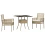 Conjunto de Comedor de Jardín de 3 Piezas Beige de Ratán Sintético | Foro24.es | Tu tienda online para hogar, jardín y más Foro24.es