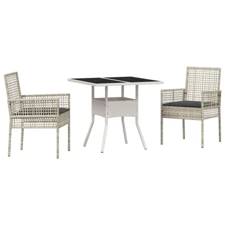 Conjunto de Comedor de Jardín de 3 Piezas Gris Claro Ratán | Foro24.es | Tu tienda online para hogar, jardín y más Foro24.es