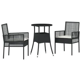 Conjunto de Comedor de Jardín de 3 Piezas Negro
