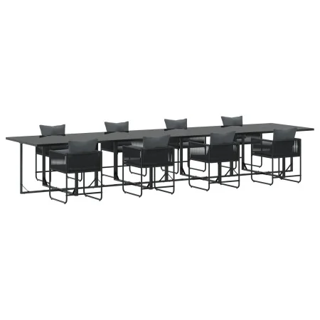 Juego de Comedor de Jardín de 12 Piezas con Cojines de Acero y Ratán Sintético | Foro24.es | Tu tienda online para hogar, jardín y más Foro24.es