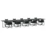 Conjunto de Comedor de Jardín de 15 Piezas con Cojines Acero y Rattan Polipropileno | Foro24.es | Tu tienda online para hogar, jardín y más Foro24.es