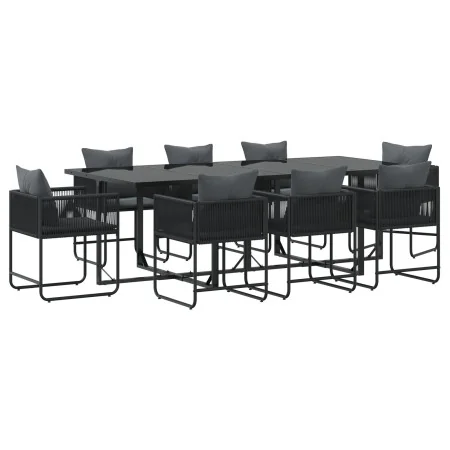 Conjunto de Comedor de Jardín de 10 Piezas con Cojines de Acero y Ratán Sintético | Foro24.es | Tu tienda online para hogar, jardín y más Foro24.es