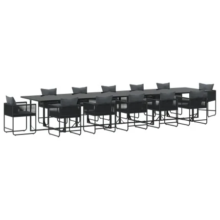 Juego de Comedor de Jardín de 16 Piezas con Cojines de Acero y Polyratán | Foro24.es | Tu tienda online para hogar, jardín y más Foro24.es