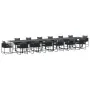 Conjunto de Comedor de Jardín de 19 Piezas con Cojines de Acero Negro y Ratán Sintético | Foro24.es | Tu tienda online para hogar, jardín y más Foro24.es
