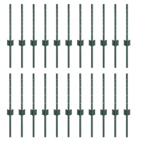 Postes de cerca 22 pcs U-Channel Verde 80 cm Acero by , fence posts - Ref: Foro24-3335910, Price: 61,02 €, Discount: -5%%
