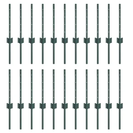 Postes de cerca 22 pcs U-Channel Verde 80 cm Acero by , fence posts - Ref: Foro24-3335910, Price: 61,02 €, Discount: -5%%
