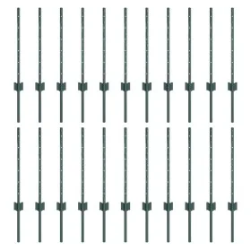 Postes de Cerca 22 pcs U-Channel Verde 100 cm