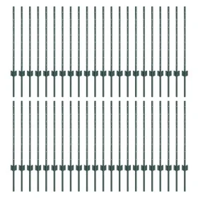 Postes de cerca 44 pcs U-Channel Verde 120 cm