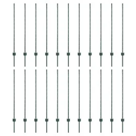 Postes de Cerca 22 pcs U-Channel Verde 160 cm