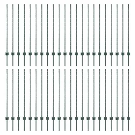 Postes de cerca 44 pcs U-Channel verde 160 cm