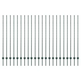 Postes de cercas 22 pcs U-Channel Verde 200 cm
